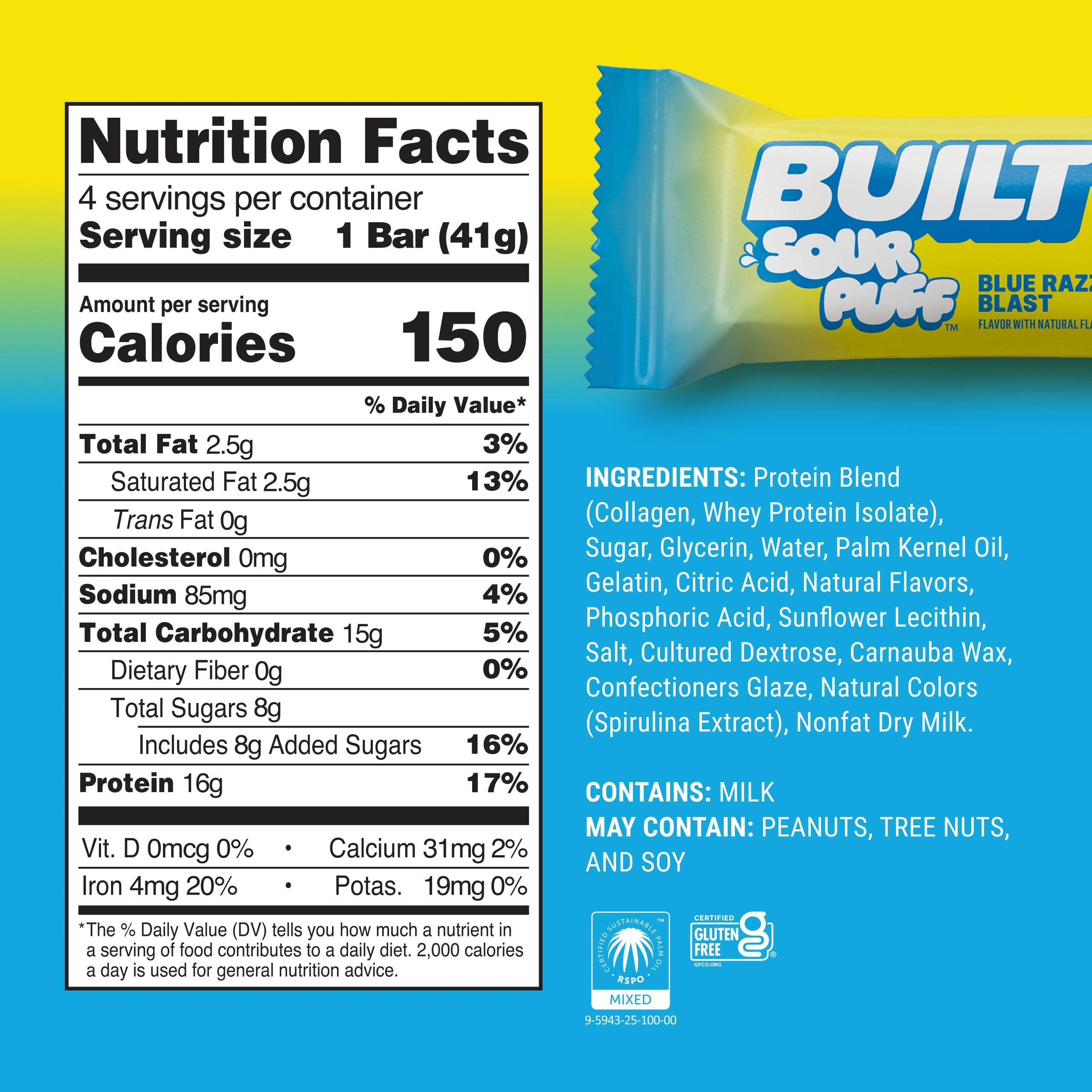 Blue Razz Blast Sour Puff 4ct O3