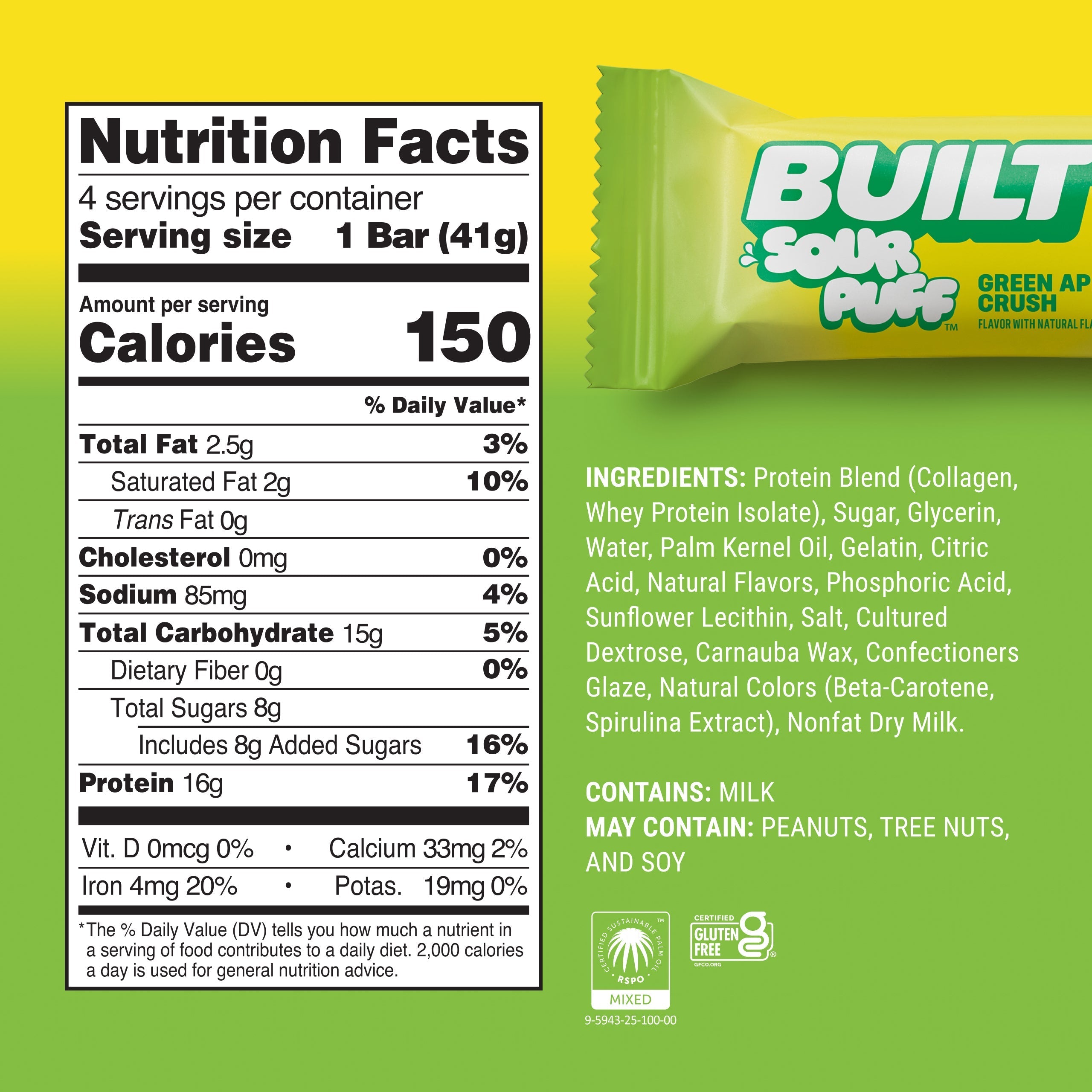 Green Apple Crush Sour Puff 4ct L6