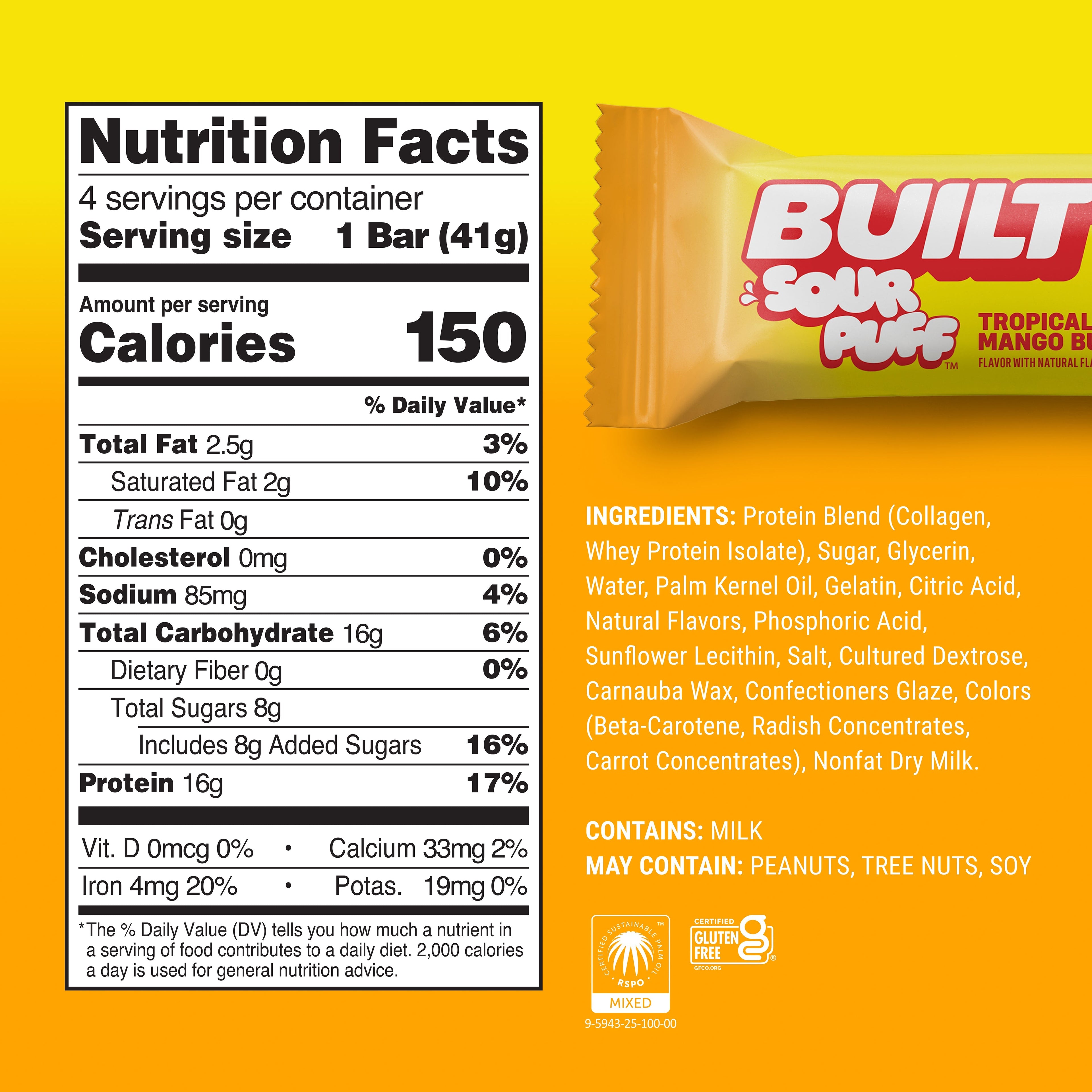 Tropical Mango Burst Sour Puff 4ct X1