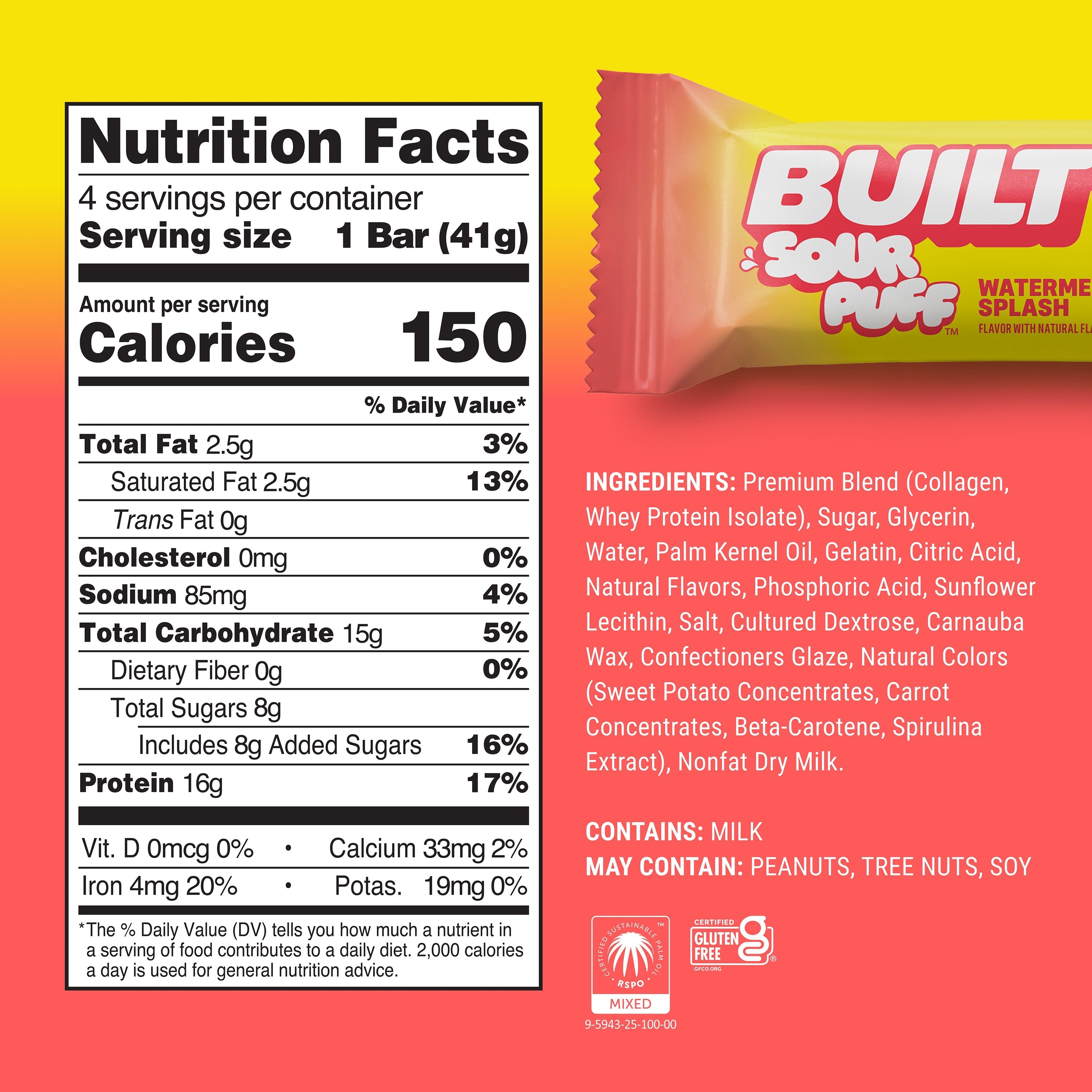 Watermelon Splash Sour Puff 4ct W5